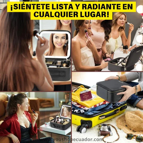 COSMETIKLUX™ Organizador de maquillaje con luz y espejo ¡MAQUILLAJE PERFECTO! 💄
