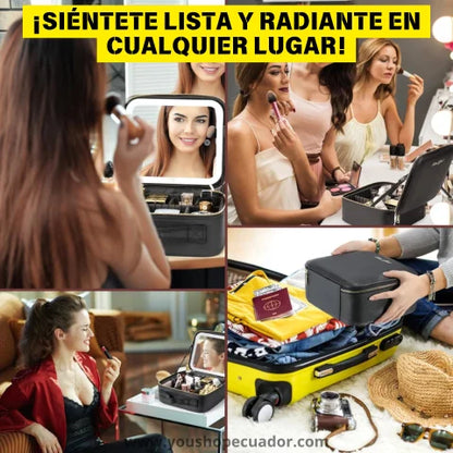 COSMETIKLUX™ Organizador de maquillaje con luz y espejo ¡MAQUILLAJE PERFECTO! 💄
