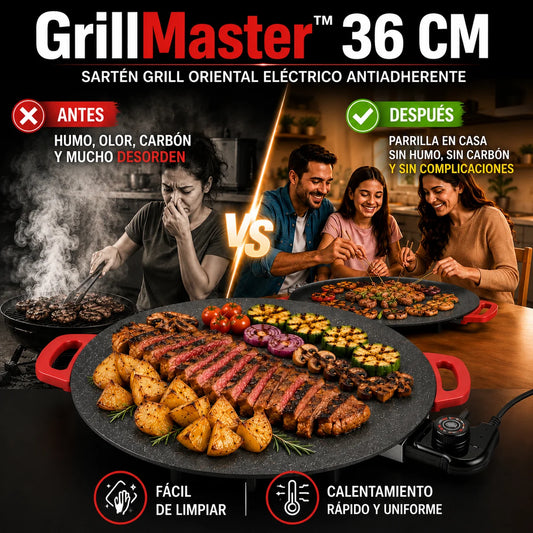 GrillMaster™ Sartén Grill Oriental Eléctrico Antiadherente 36CM