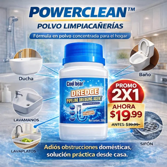 POWERCLEAN™ Polvo limpiacañerias + PROMO 2X1