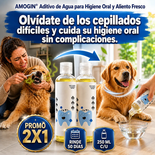 AMOGIN® Aditivo de Agua para Higiene Oral y Aliento Fresco + PROMO 2X1