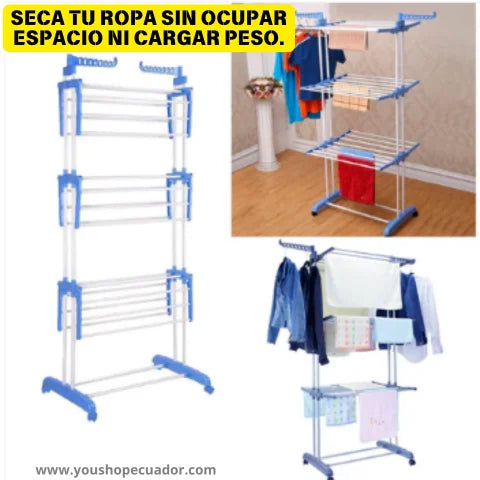DryWheel® Tendedero Rodante Plegable para secar tu ropa en cualquier lugar