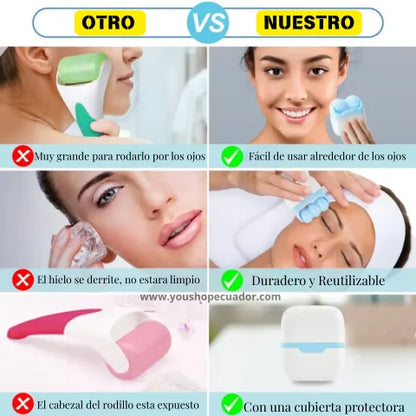 ROLL ICE® – Rodillo de Masaje frío que refresca, desinflama y revitaliza tu piel al instante.