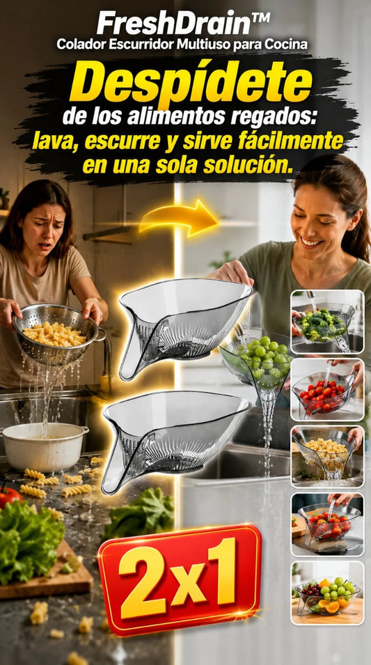FreshDrain™ Colador Escurridor Multiuso para Cocina + PROMO 2X1