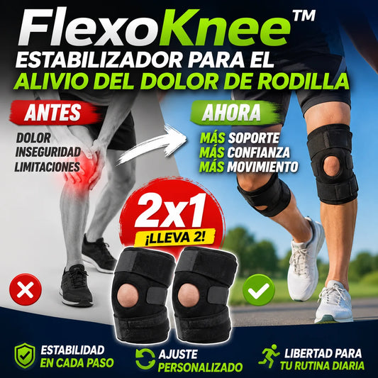 FlexoKnee™ Estabilizador para el alivio del dolor de rodilla + PROMO 2X1