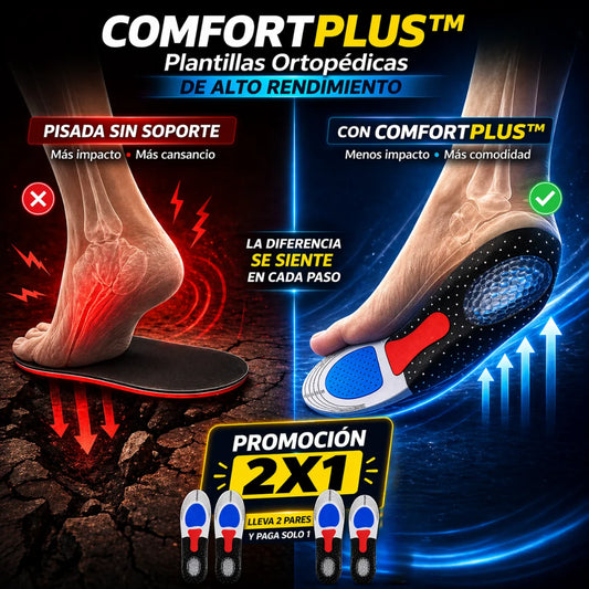 COMFORTPLUS™ Plantillas Ortopédicas de Alto Rendimiento + PROMO 2X1