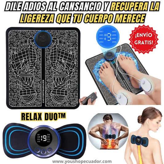 RELAX DUO™ Un alivio inmediato que abraza tu cuerpo y te devuelve paz en cada sesión.