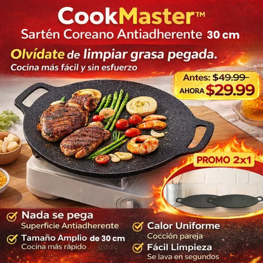 CookMaster™ Sartén Coreano Antiadherente 34 cm + Promo 2x1