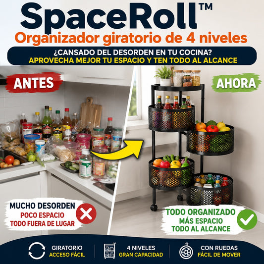 SpaceRoll™ Organizador giratorio de 4 niveles