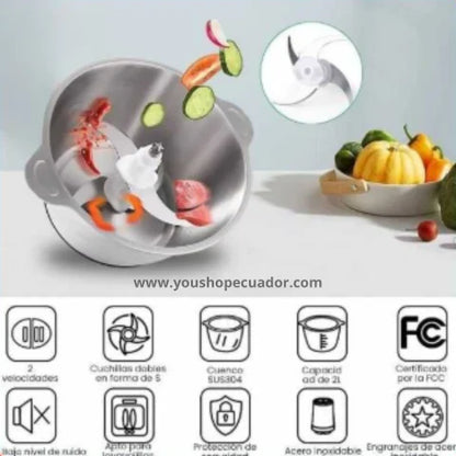 CortaMix™ Picadora eléctrica inoxidable (anti-olores y manchas) para carnes, verduras y granos