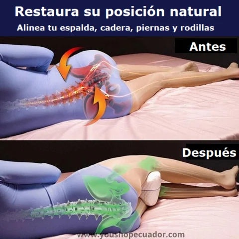 Almohada Ortopédica de corrección lumbar con soporte en piernas y caderas + PROMO 2X1 🎁