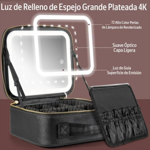 COSMETIKLUX™ Organizador de maquillaje con luz y espejo ¡MAQUILLAJE PERFECTO! 💄