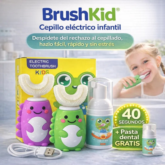 BrushKid® Cepillo eléctrico infantil + Regalo Pasta dental infantil