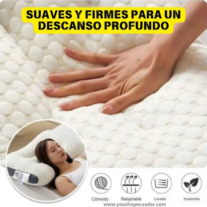 SUPER COMBO DUO DE ALMOHADAS ORTOPÉDICAS Relaja tu cuerpo y alivia la tensión al momento de dormir