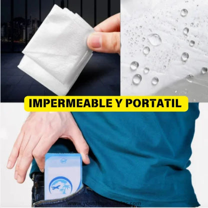 Caja de 50 cubiertas protectoras de inodoro para un baño libre de infecciones