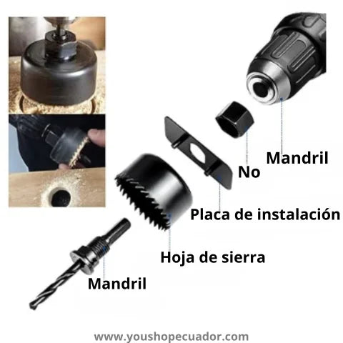 PerfoSet 16™  Kit completo de sierras en copa + Regalo Set de Brocas Avellanadoras 🎁