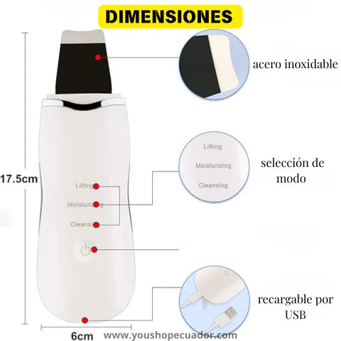 SKINFINITY® LIMPIADOR FACIAL ULTRASÓNICO para una limpieza profunda y piel radiante