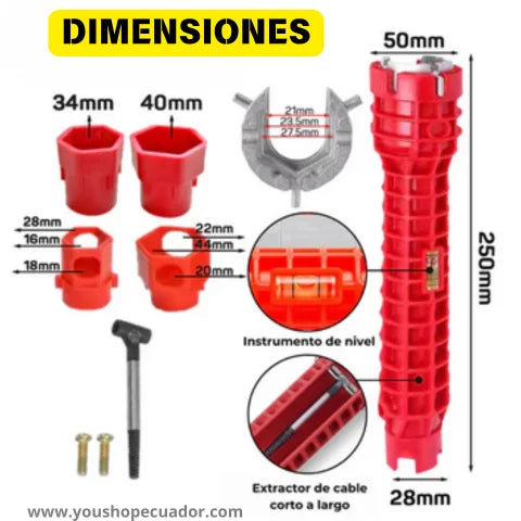 GripFlex™ Llave Universal para ajuste de grifos con fugas y adaptaciones imposibles
