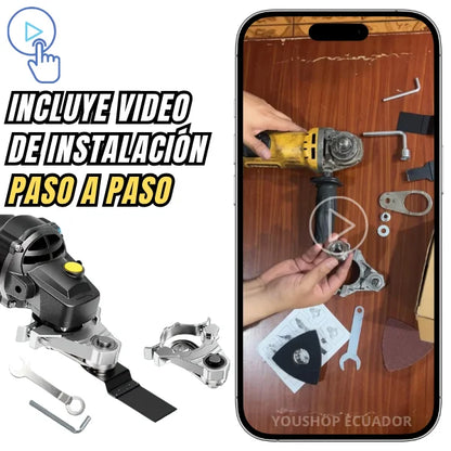 TOOLMASTER® ORIGINAL - Convertidor Universal para Amoladora 115 Y 125mm (Corta, Pule y Lija con facilidad)