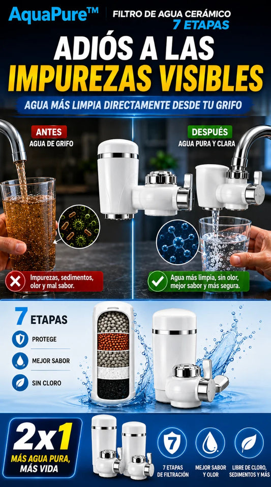 AquaPure™ Ultra Filtro de Agua Cerámico 7 Etapas + PROMO 2X1