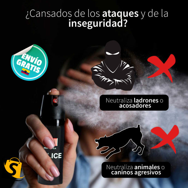 Spray GAS PIMIENTA MÁXIMA SEGURIDAD + ENVÍO GRATIS