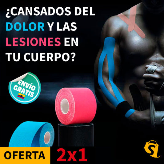 Cinta kinesiología 2x1 apoyo y alivio del dolor muscular + ENVÍO GRATIS