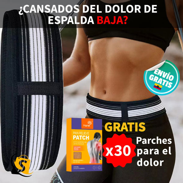 PELVICFLEX Cinturón de Recuperación y alivio Lumbar + x30 Parches ANTIDOLOR