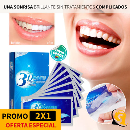 STRIPS Blanqueador 3D White Bandas de Blanqueamiento Dental PROMOCIÓN 2X1