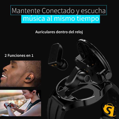 SMARTWATCH 2 EN 1 GT DE MOBULAA + AUDIFONOS PREMIUM + ENVÍO GRATIS