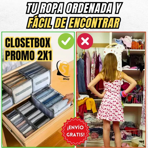 CLOSETBOX Organizador de Ropa Antidesorden + PROMOCIÓN 2X1