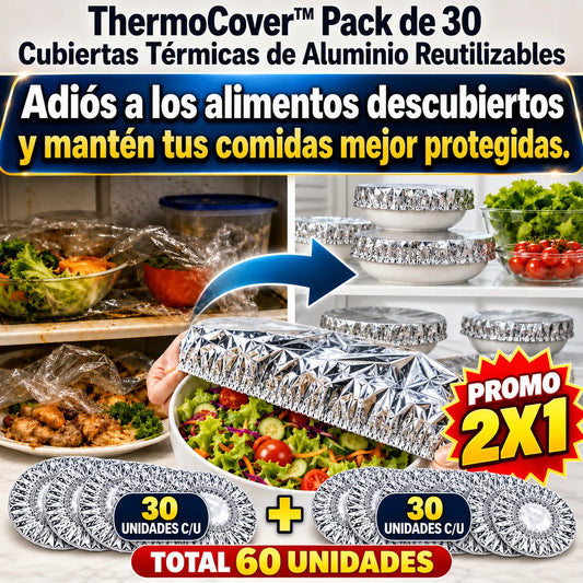 ThermoCover™ Pack de 30 Cubiertas Térmicas de Aluminio Reutilizables