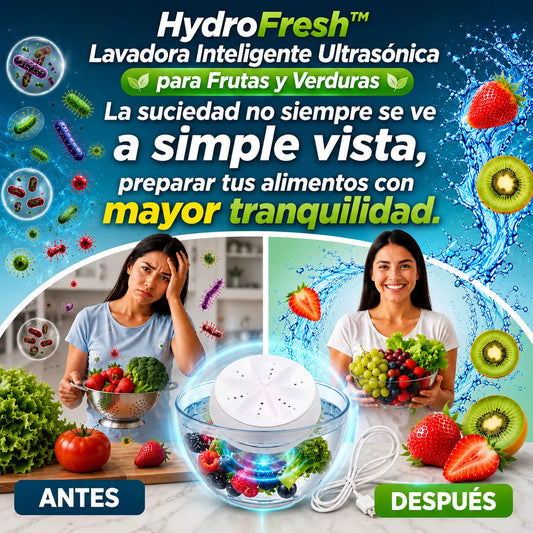 HydroFresh™ Lavadora Inteligente Ultrasónica para Frutas y Verduras