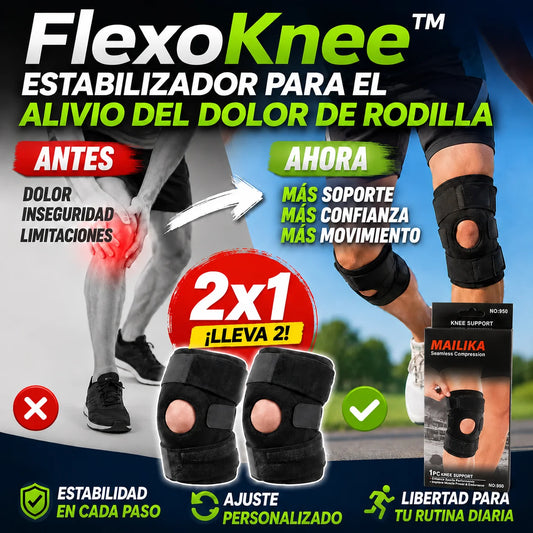 FlexoKnee™ Estabilizador para el alivio del dolor de rodilla + PROMO 2X1