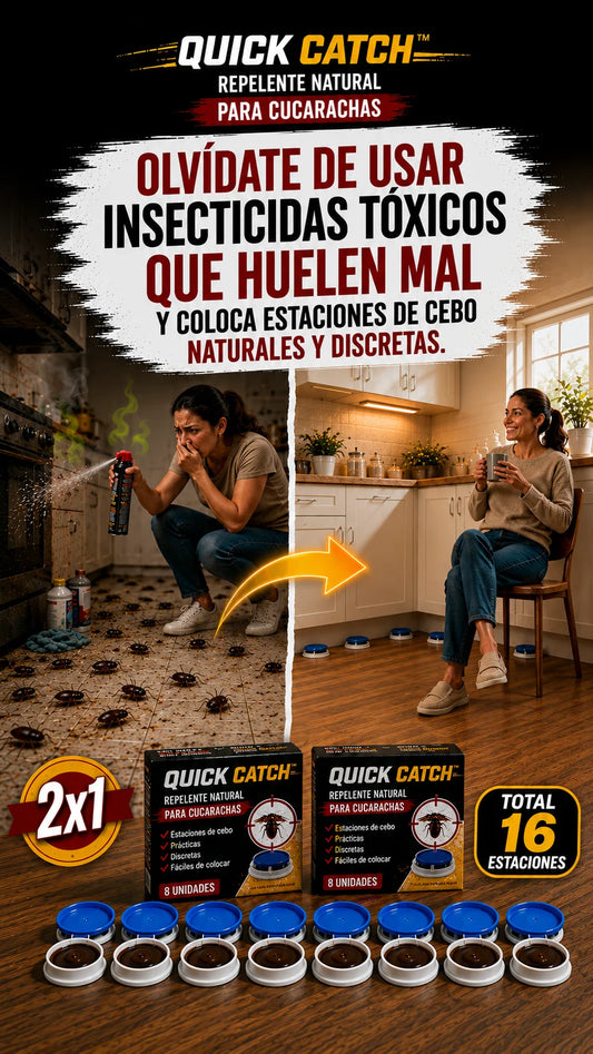 Quick Catch™ Repelente Natural para Cucarachas + PROMO 2X1