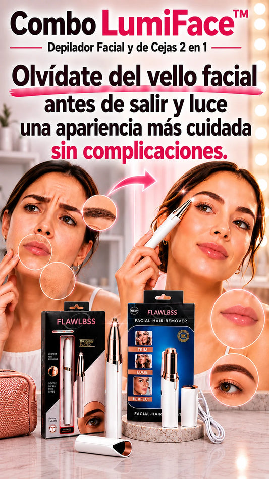 Combo LumiFace™ Depilador Facial y de Cejas 2 en 1