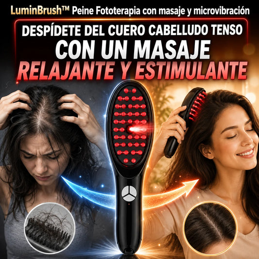 LuminBrush™ Peine Fototerapia con masaje y microvibración