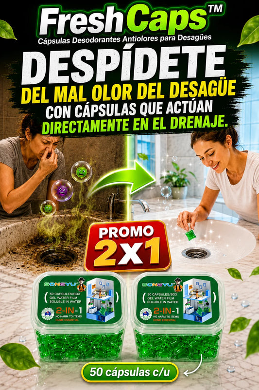 FreshCaps™ Cápsulas Desodorantes Antiolores para Desagües + PROMO 2X1