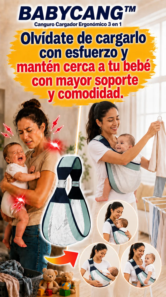 BABYCANG Canguro Cargador Ergonómico para Bebé 3 en 1