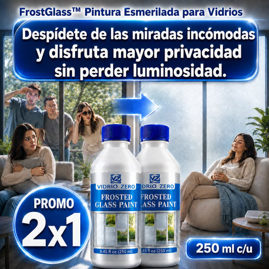FrostGlass™ Pintura Esmerilada para Vidrios + PROMO 2X1