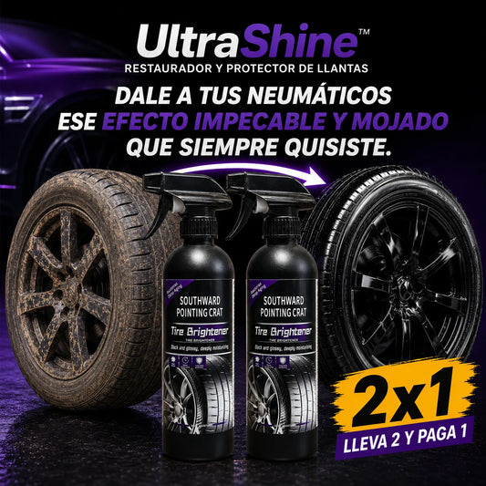 UltraShine™ Restaurador y Protector de Llantas Efecto Brillo Mojado + PROMO 2X1