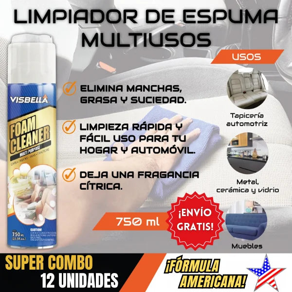 ESPUMAX™ FOAMCLEAN Destructor de grasa y suciedad en minutos + PROMO X12 Unidades