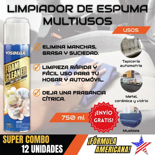 ESPUMAX™ FOAMCLEAN Destructor de grasa y suciedad en minutos + PROMO X12 Unidades