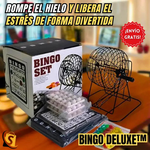 BINGO DELUXE™ Set familiar de Bingo Anti-Estrés ¡Diversión Garantizada!