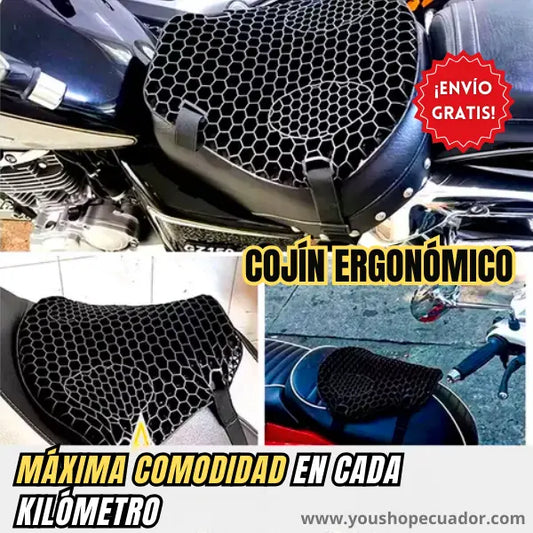 COJÍN ERGONÓMICO ANTI-DESLIZANTE para asiento de moto