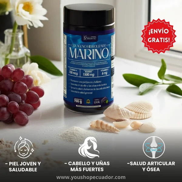 COLÁGENO MARINO Descubre el secreto para una piel radiante, cabello fuerte y juventud interior