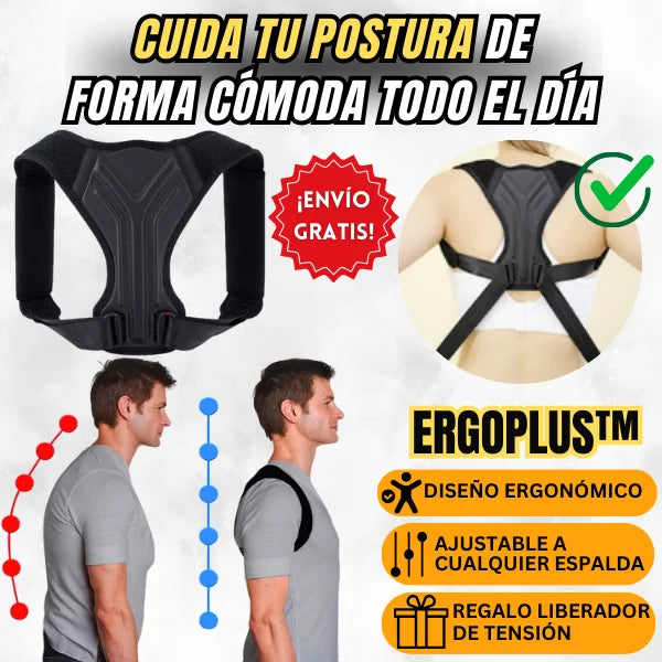 ERGOPLUS Corrector de postura ergonómico + REGALO Liberador de tensión