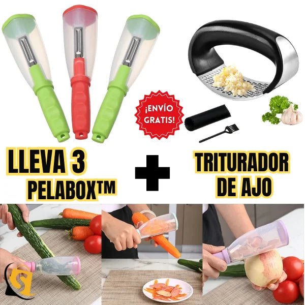 PELABOX™ Pela y Almacena residuos con facilidad + Regalo Triturador de Ajo