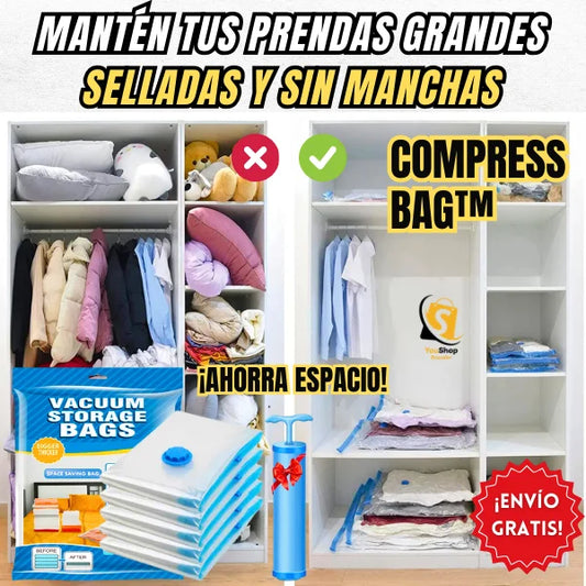 COMPRESS BAG Pack de 5 Bolsas Compresoras + Regalo Extractor de Aire