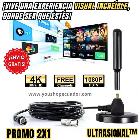 UltraSignal™ Capturador de canales gratuitos en HD hasta 120 kilómetros + PROMO 2X1