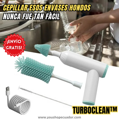 TURBOCLEAN™ Limpiador inalámbrico para envases hondos donde no llega la esponja
